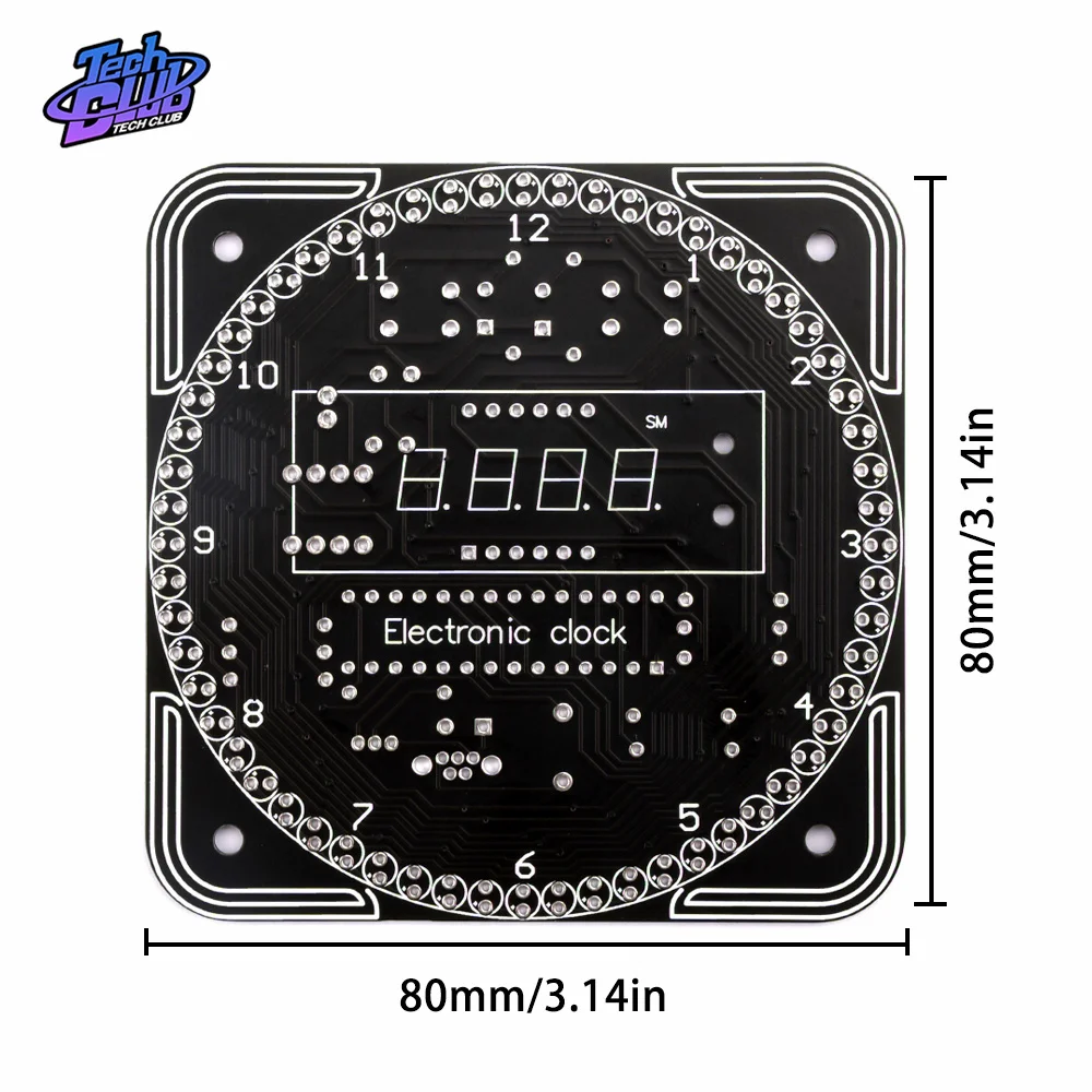 DIY Rotating Digital LED Display Module Alarm Electronic Digital Clock Kit 51 SCM Learning Board for Electronic Component Tool