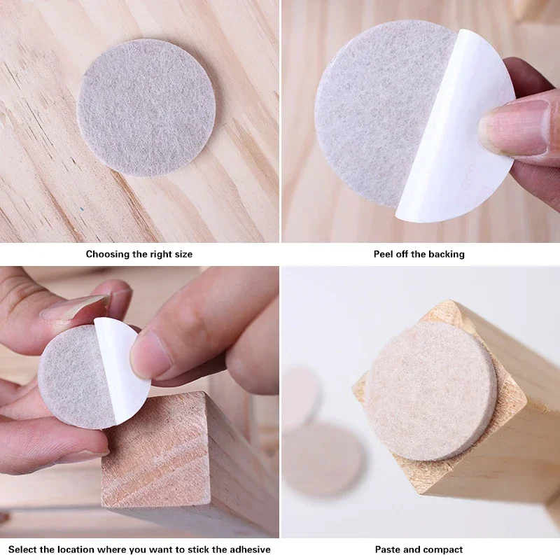 72PCS Thicken Self Adhesive Felt Chair Leg Pads Floor Protectors Furniture Legs Table Leg Covers Round Bottom Anti-Slip Pads image 3