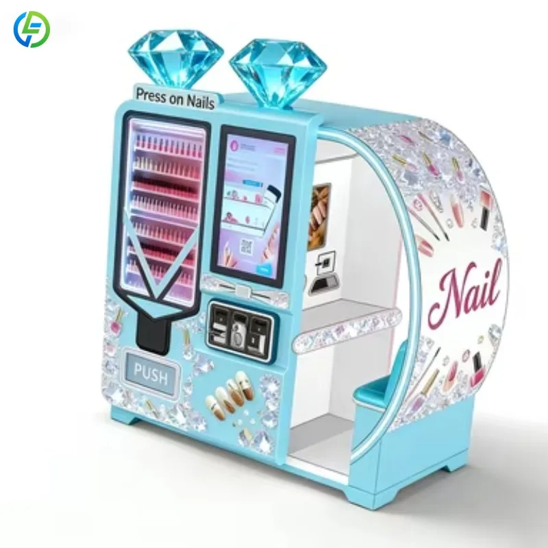 Customized Nail Printer Vending Machine with Credit Card QR Code Token Payment System Lounge Function for Art Nails Retail Use