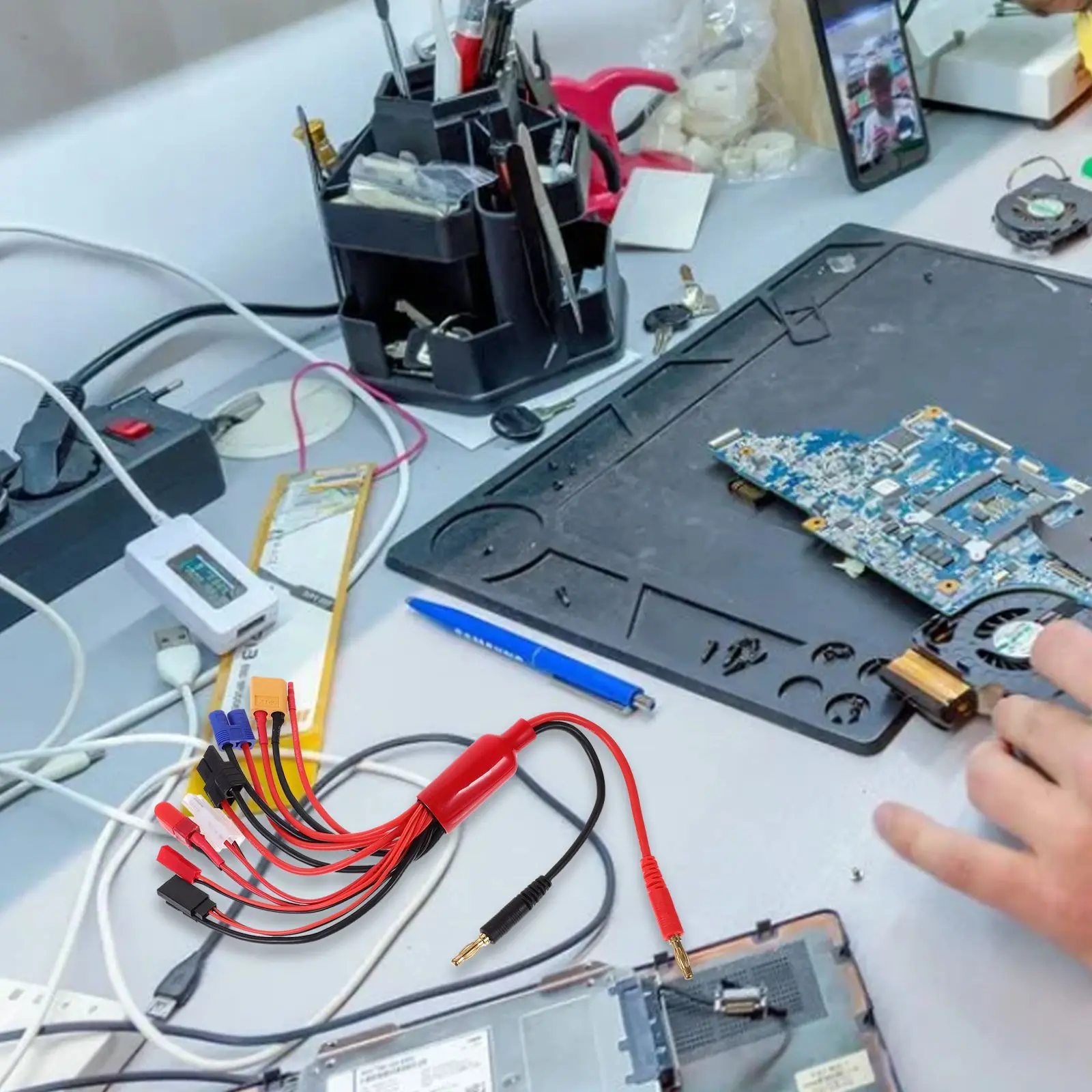 8in1 Banana Plug Cable for Model Aircraft Multifunctional Wire 40mm Connector Aerial Device Charging Adaptor