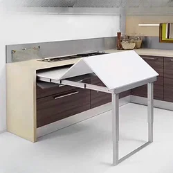 Hidden folding table guide rail, aluminum alloy cabinet drawer retractable dining table slide rail, flat push folding hardware