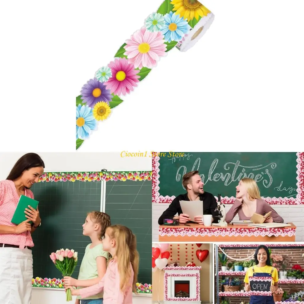 

A3PC Бюллетень границы триммер Плакат Decors Decors Bulletin Tream Trip Цветочная доска доска границы Гребная граница наклейка