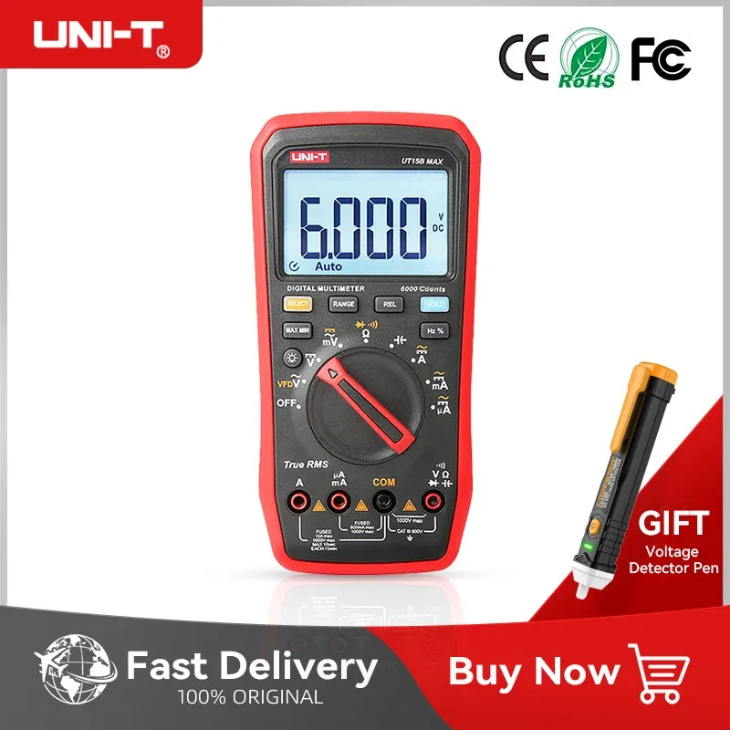 UNI T Professional Digital Multimeter Tester UT15B/17B/18B MAX Voltage Meter Capacitor Tester True RMS Electric Multi Meter