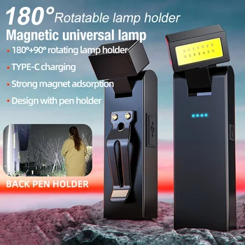 Magnetic Work Light Rechargeable COB Flashlight Suitable for Night Work Emergency Lamp…