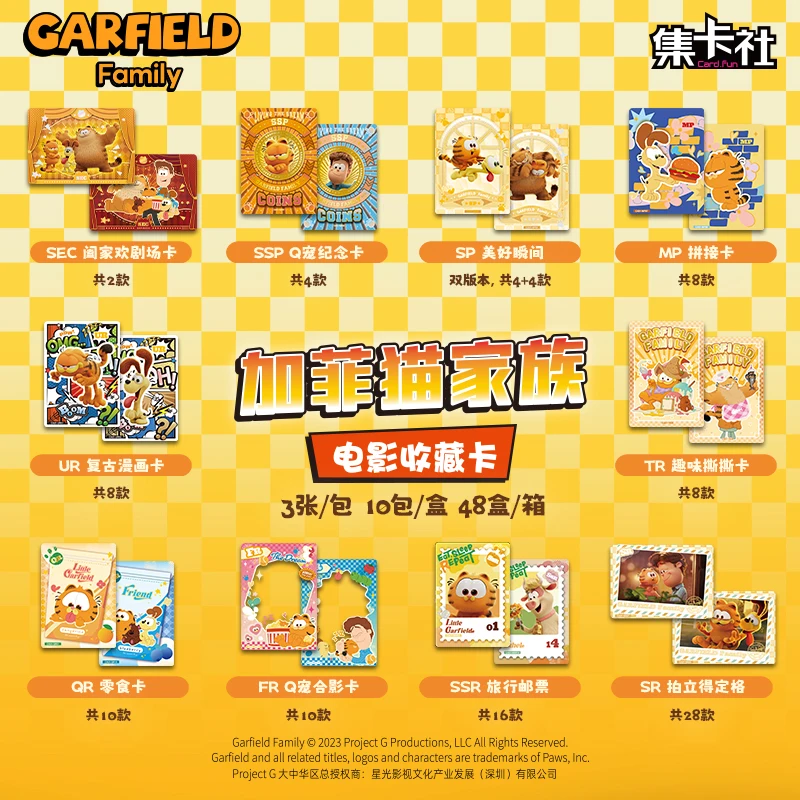 Card.fun Genuine Garfield Cards Garfield Family SEC SP Anime Collection Cards scatole di plastica giochi da tavolo giocattoli regali di compleanno