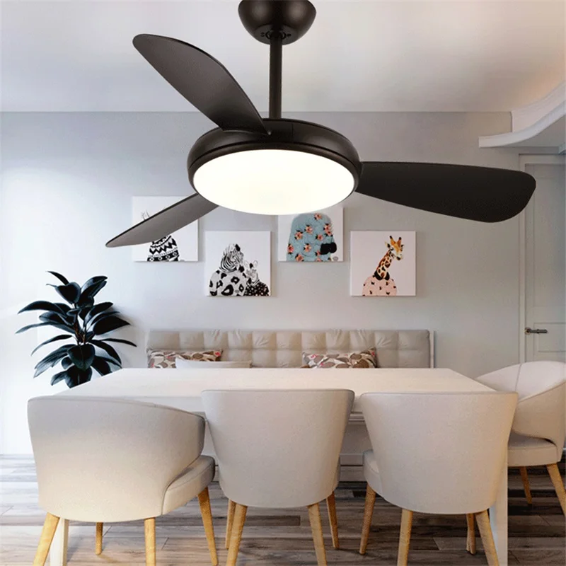 TINNY Ceiling Fan LED Light With Remote Control 3 Colors 220V 110V Modern Decorative for Rooms Dining Room Bedroom