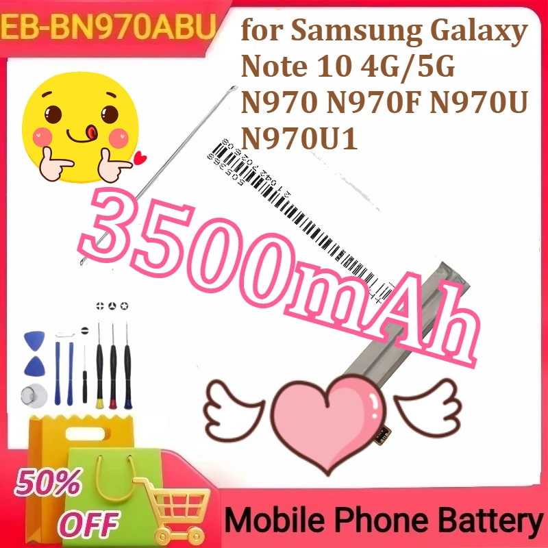 Batería de repuesto EB-BN970ABU para Samsung Galaxy Note 10 4G/5G N970 N970F N970U N970U1 baterías de teléfonos móviles 3500mAh + herramientas