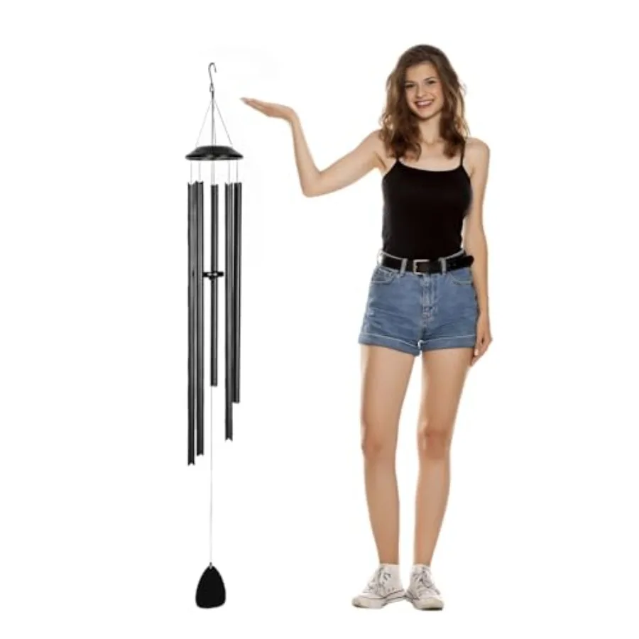 

Сверхдлинные (65 дюймов) ветряные колокольчики для использования в помещении и на улице, с глубоким басовым тоном и профессиональной настройкой, алюминиевые ветряные колокольчики для патио и сада.