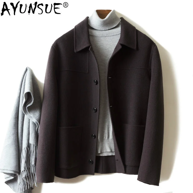 

Men's Wool Jacket 2024 Spring Cashmere Men Overcoat Clothes Korean Mens Coats and s Casaco Masculino 824 KJ