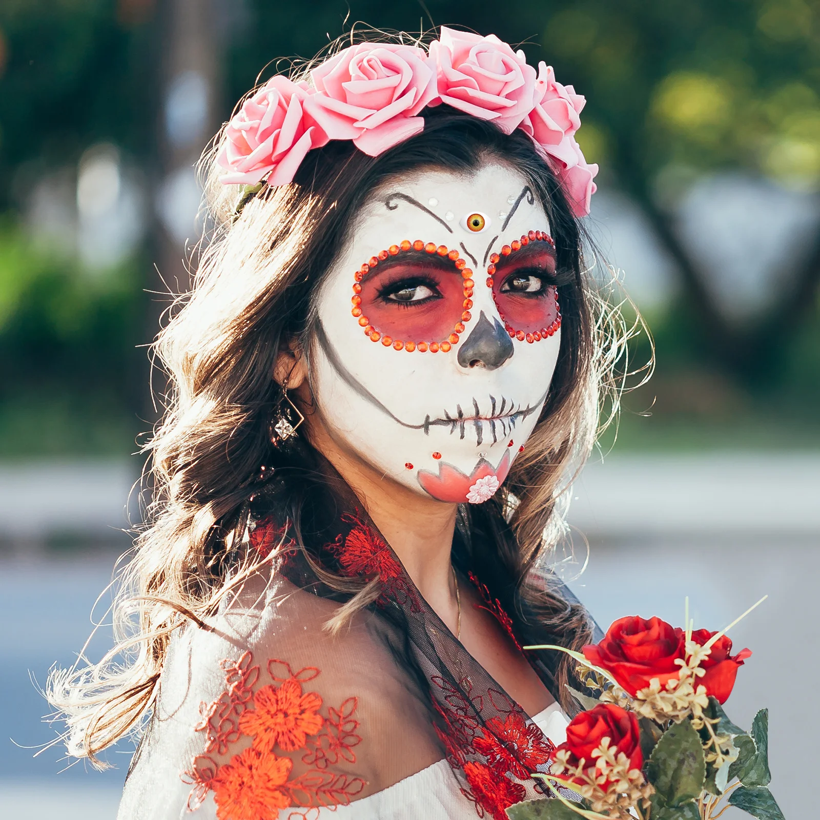 

100Pcs Acrylic Eyeballs Simulation Oval Shape Realistic Halloween Props Prank Party Crafts Decoration Plastic Eyeballs