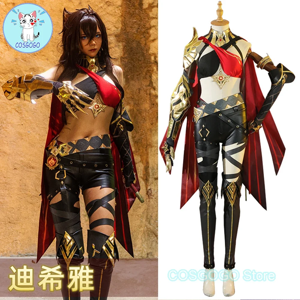 Genshin Impact Dehya Black Skin Imperial Sister Cosplay Costume Halloween outfits Clothing Women Anime Clothing