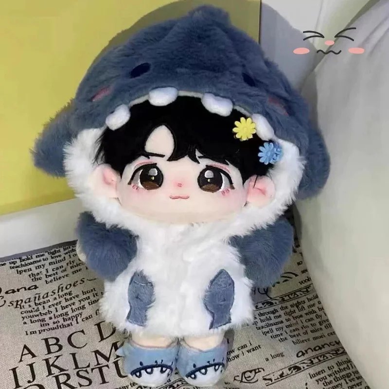 

Новая хлопковая кукольная одежда 20 см без атрибутов, комплект Kawaii Shark, милая крутая толстовка с капюшоном с героями мультфильмов, платье для косплея, плюшевая кукла, одежда