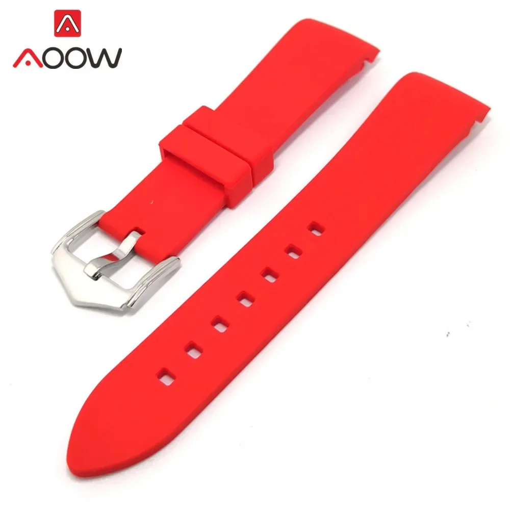 18mm 20mm 22mm 24mm Soft Silicone Strap Universal Elbow Arc Rubber Band Sport Waterproof Replacement Bracelet Watch Accessories