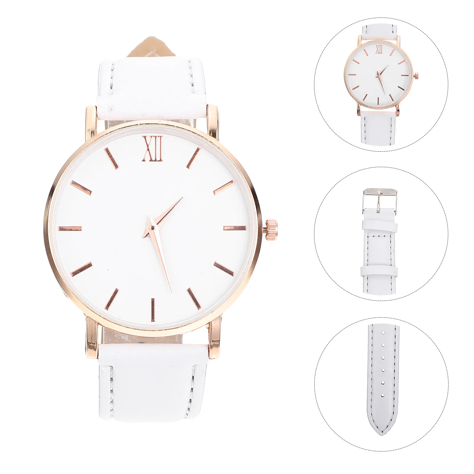 Delicate Women Watch Comfortable PU Strap Wear-Resistant Wrist Watch Suitable for Office Shopping Gift Accessory