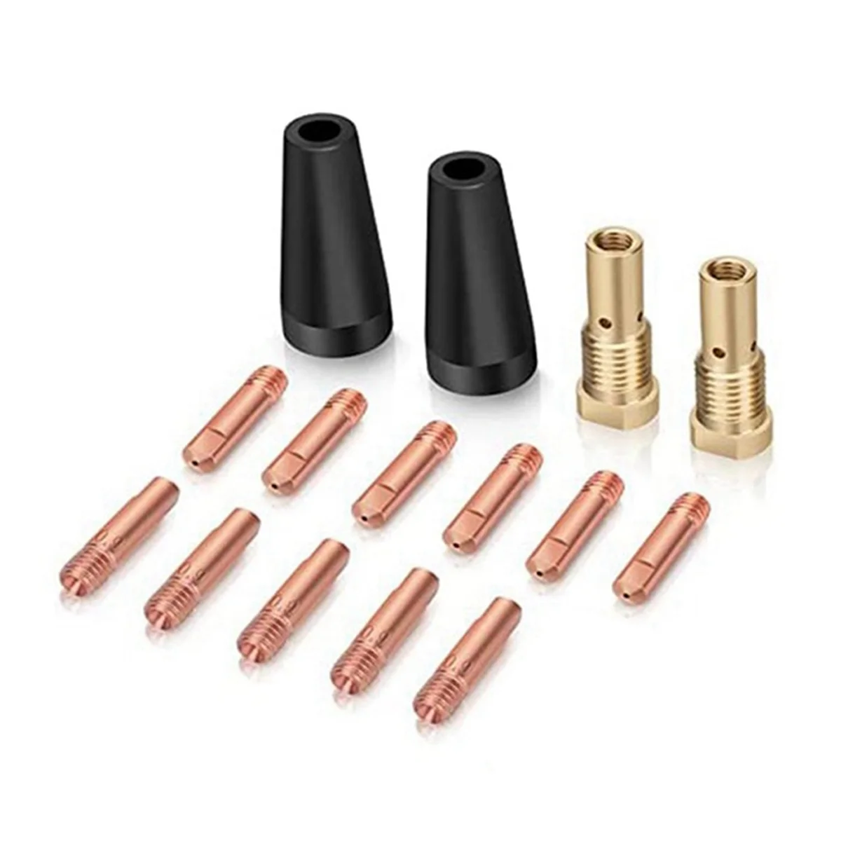 طقم لحام MIG مع فوهة بدون غاز ، قلب تدفق ، استبدال نصائح لحام النحاس ، ملحقات لحام ، 0.9 مللي متر ، 15 قطعة