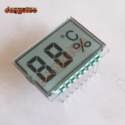 Panneau LCD à Segment Positif à 2 Chiffres, Tube Numérique, Température, Humidité, Écran LCD, 3V, 8 Broches, TN