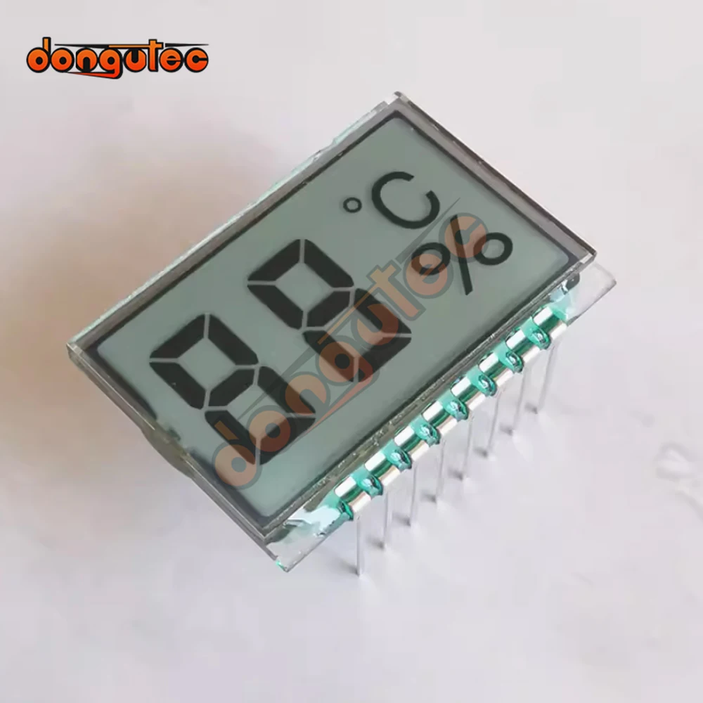 8PIN TN dodatni 2-cyfrowy segmentowy Panel LCD o cyfrowy w kształcie tuby temperaturze wilgotności ekran LCD 3V
