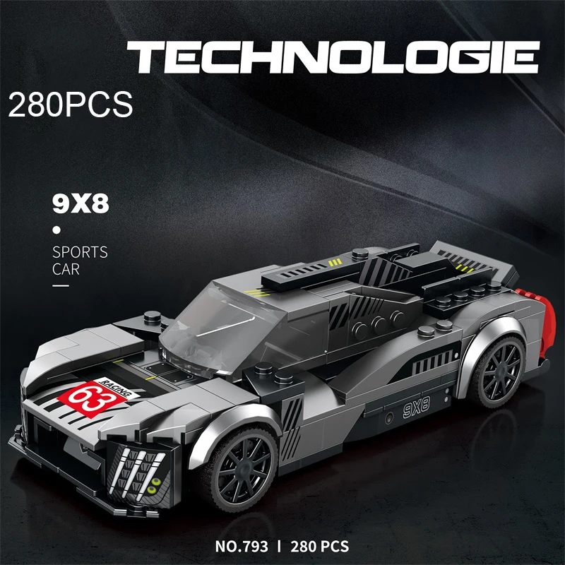 280PCS Sports Car Building Blocks City Racing Assemble Toys Champion Supercar Model Bricks Ornaments Children's Christmas Gifts