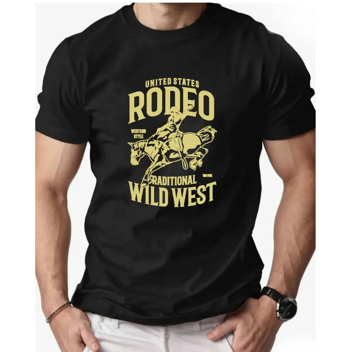 

Fashion Rodeo Western 3D Print Street T-shirt Summer Breathable Comfortable Short Sleeve Daily Tee Tops Cool harajuku Streetwear