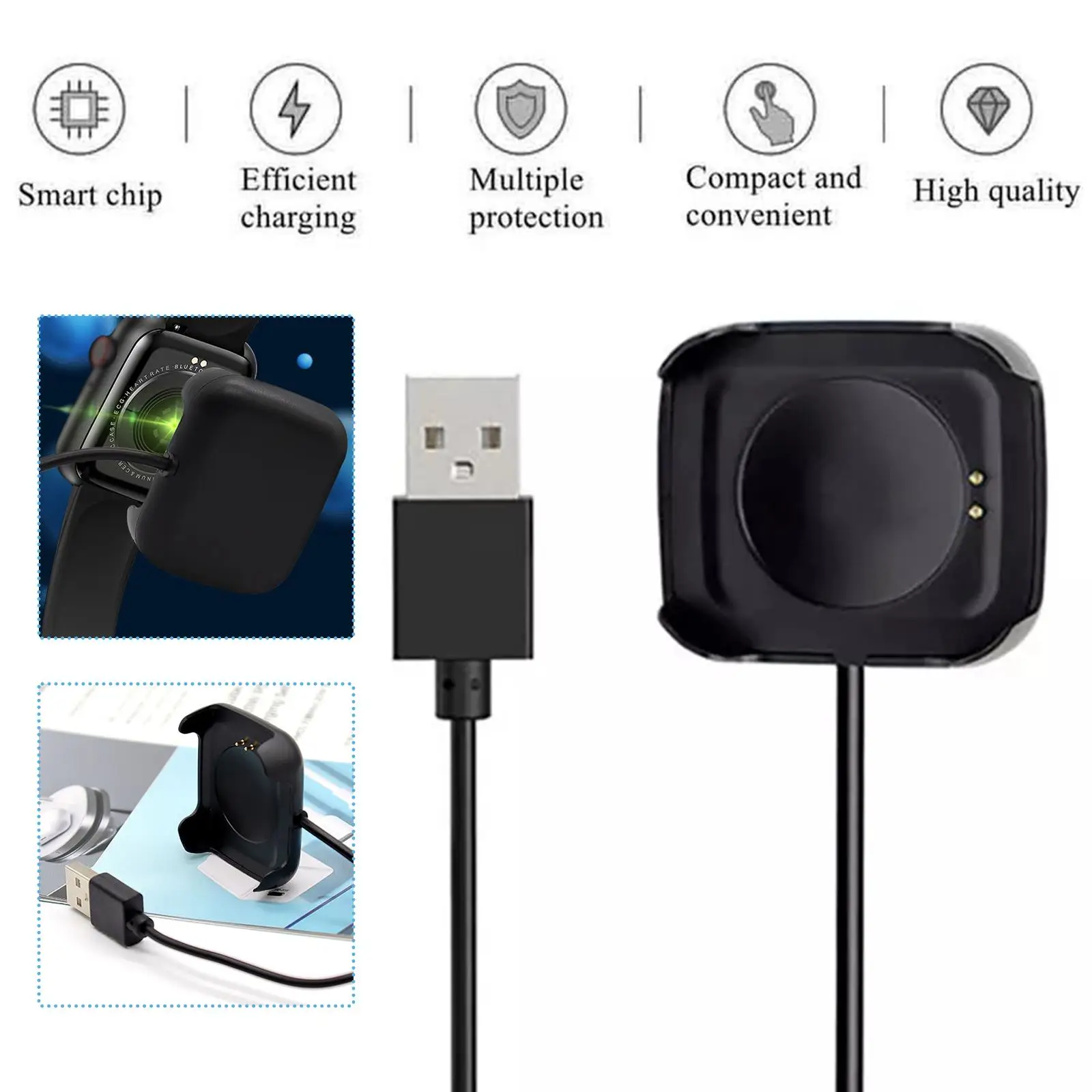 Chargeur magnétique pour montre intelligente, câble de charge USB, adaptateur aste pour HW22, 5V, l'autorisation, C7N4