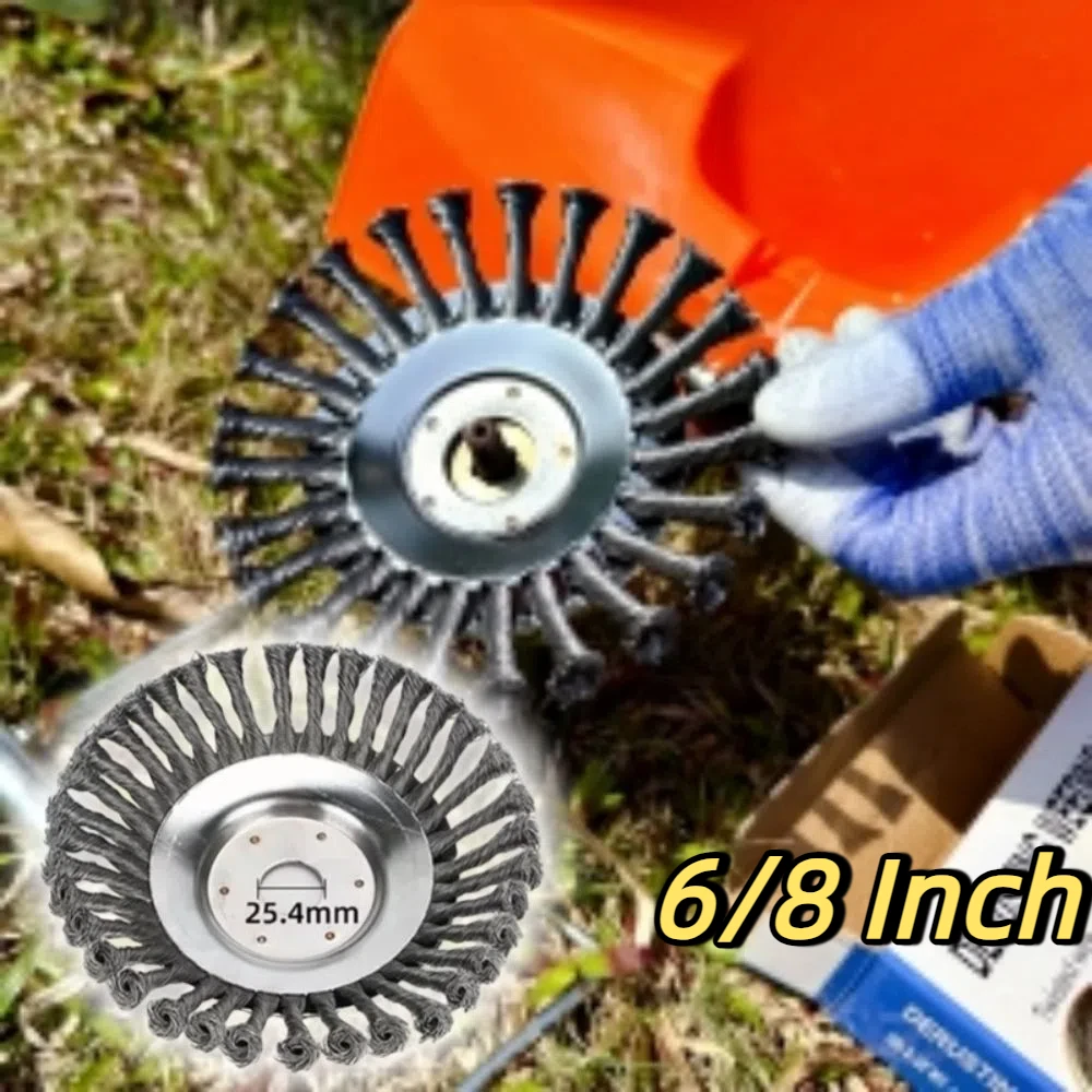 

Универсальная модернизированная головка машины для прополки, колесо из стальной проволоки, 6/8 дюйма, головка газонокосилки, дизайн щетки, прочная головка триммера для травы