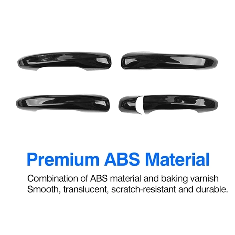 4Piece Car Door Handle Cover Trim Replacement Parts Accessories For Mercedes Benz A B C E GLA GLB GLC Class W247 2022 Black