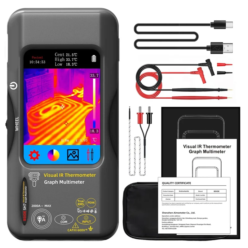

B34B-Thermal Imaging Camera Multimeter 320X320 IR Resolution With 15 Thermal Palettes For Electrical Inspection Electronic