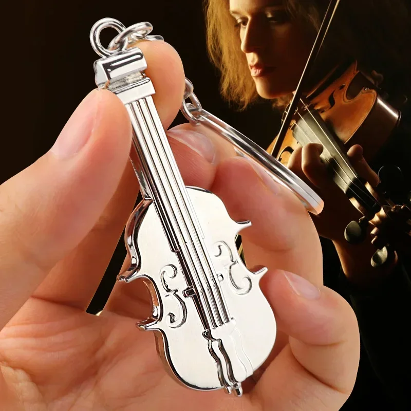 Creative Violin Keychain Classic Musical Instrument Model Pendant Music Lovers Small Gifts