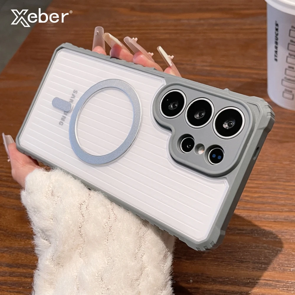 Transparente Magsafe Magnetische Schutzhülle für Samsung Galaxy S26 Ultra S25 Plus S24 S23 FE S22 Kabellose Ladehülle