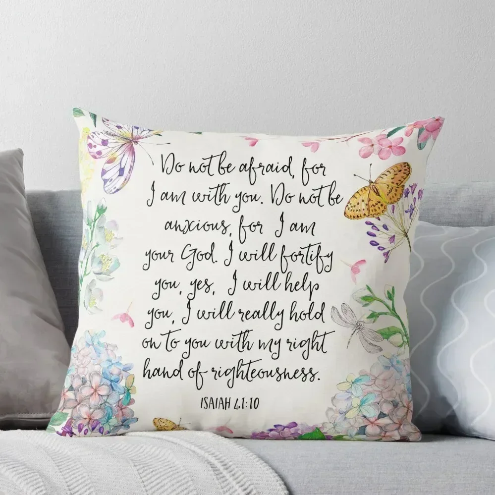 

Isaiah 41:10 (Flowers and Butterflies) Throw Pillow Custom Cushion Photo christmas supplies Sofas Covers pillow