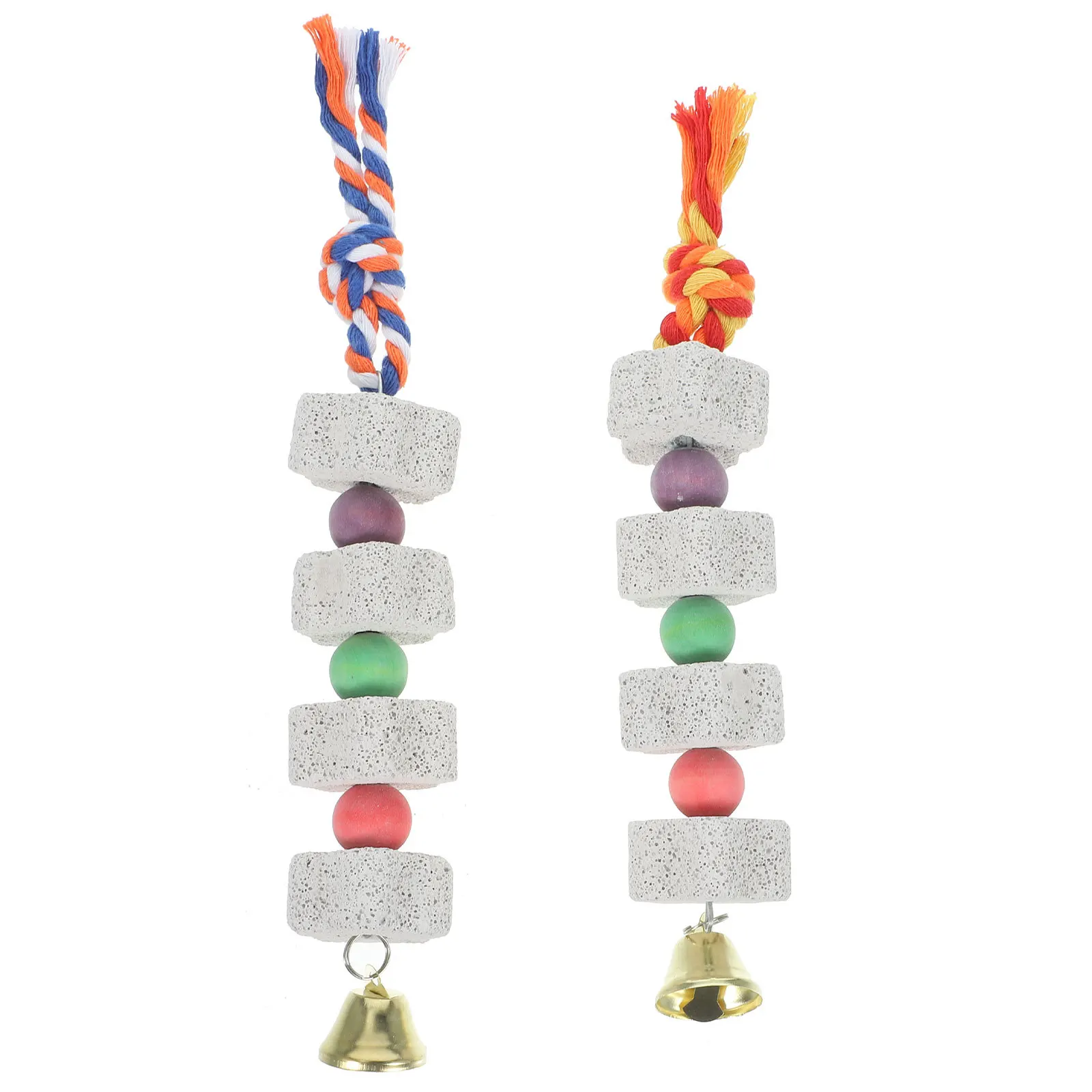 2 قطعة منقار طحن الحجارة شكل نجمة المعدنية مضغ الدائري ل الببغاء الببغاء الببغاء الطيور مع جرس الحواف الزخرفية #1