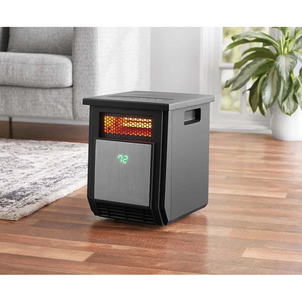 1500W Electric Infrared Space Heater Indoor with Timer Remote Control LED Display Thermostat Safety Features Portable Design