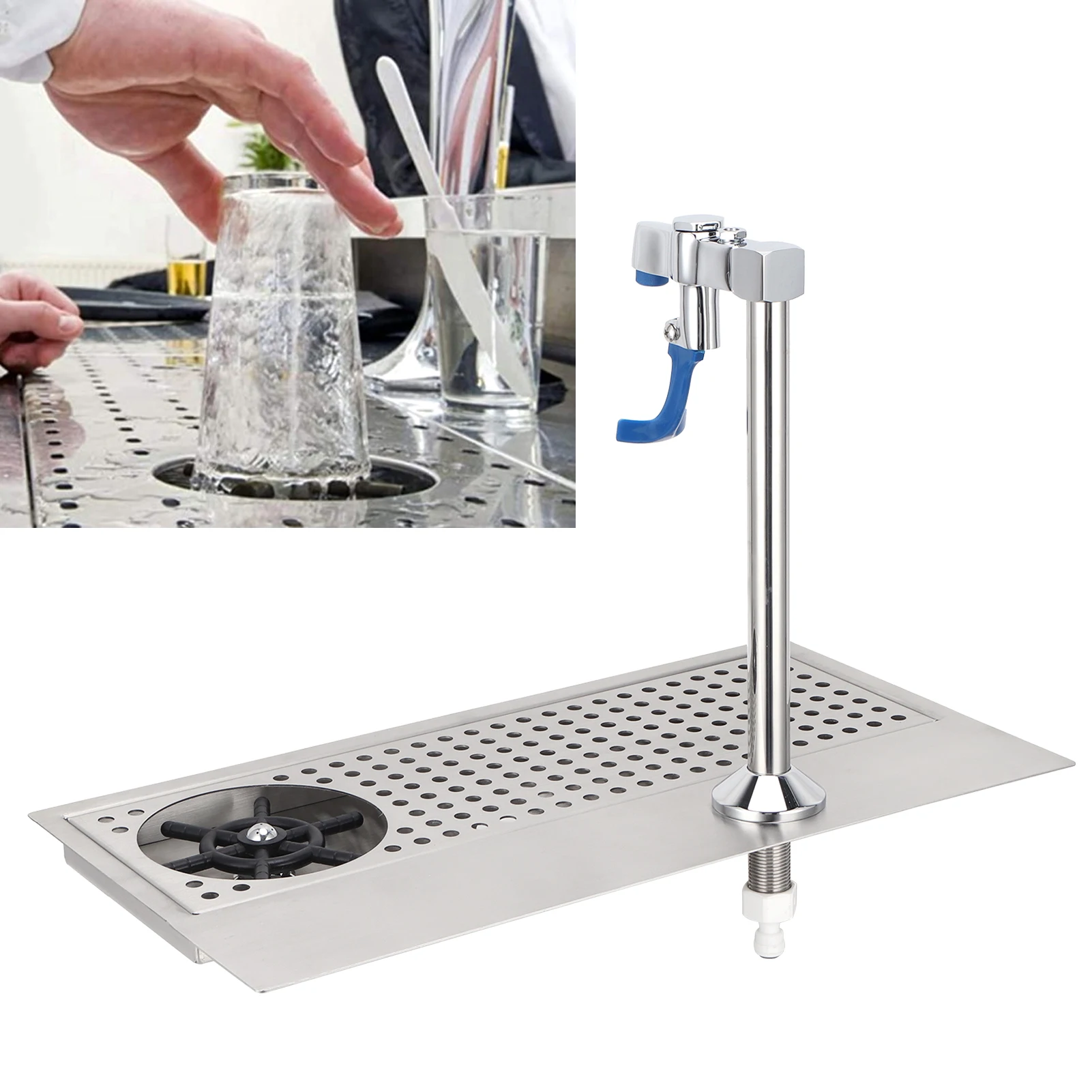 

Cup Rinser Glass Rinser Faucet Cup Washer Push Type Faucet Cup Holder Rinser Glass Washer for Bar Coffee Restaurant Home Kitchen