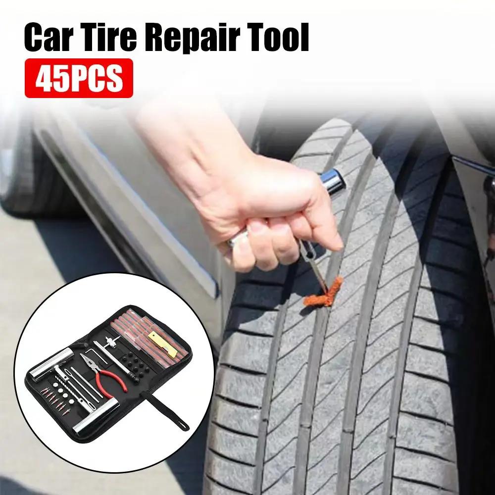 Tyre Repair Kit 45PCS Motorcycle Car Accessories Studding Tool Set Puncture Pug Set Car Tire Repair Tool  Auto Bike Tire Repair