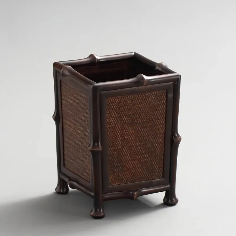handmade bamboo, new Chinese paper basket, medieval style garbage basket, household trash can