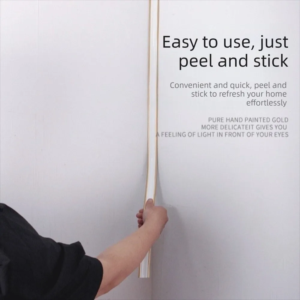 12mm*9mm Self Adhesive Corner Line Self-adhesive PVC Material Ceiling Corner Line 1M Length 3D Foam PVC Corner Line Wall