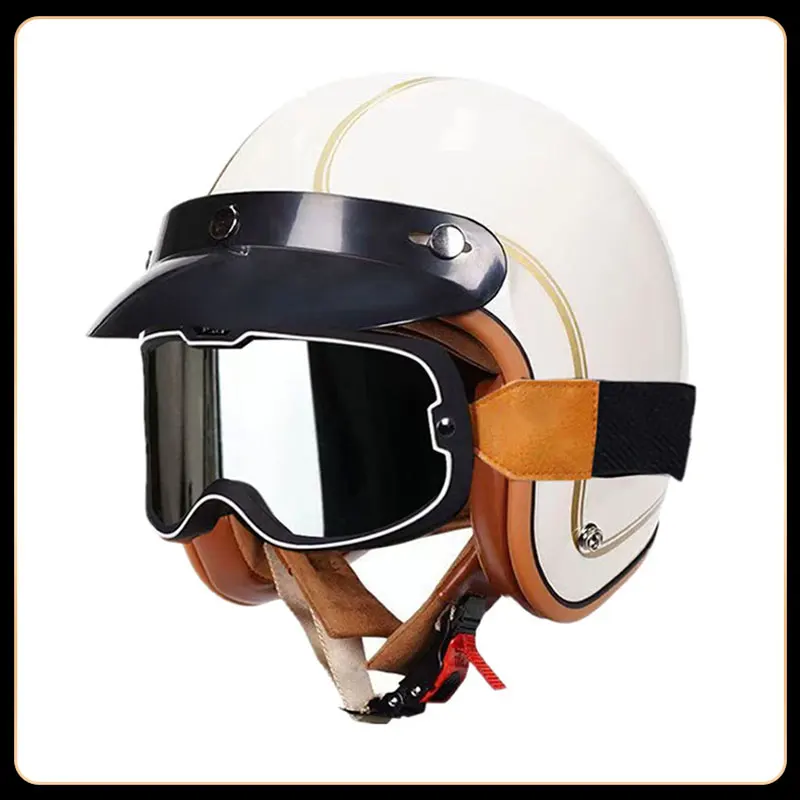 

Motorcycle Helmet Small Helmet Body 3/4 Helmet Female Motorcycle Riding Half Helmet Retro Helmet DOT approved