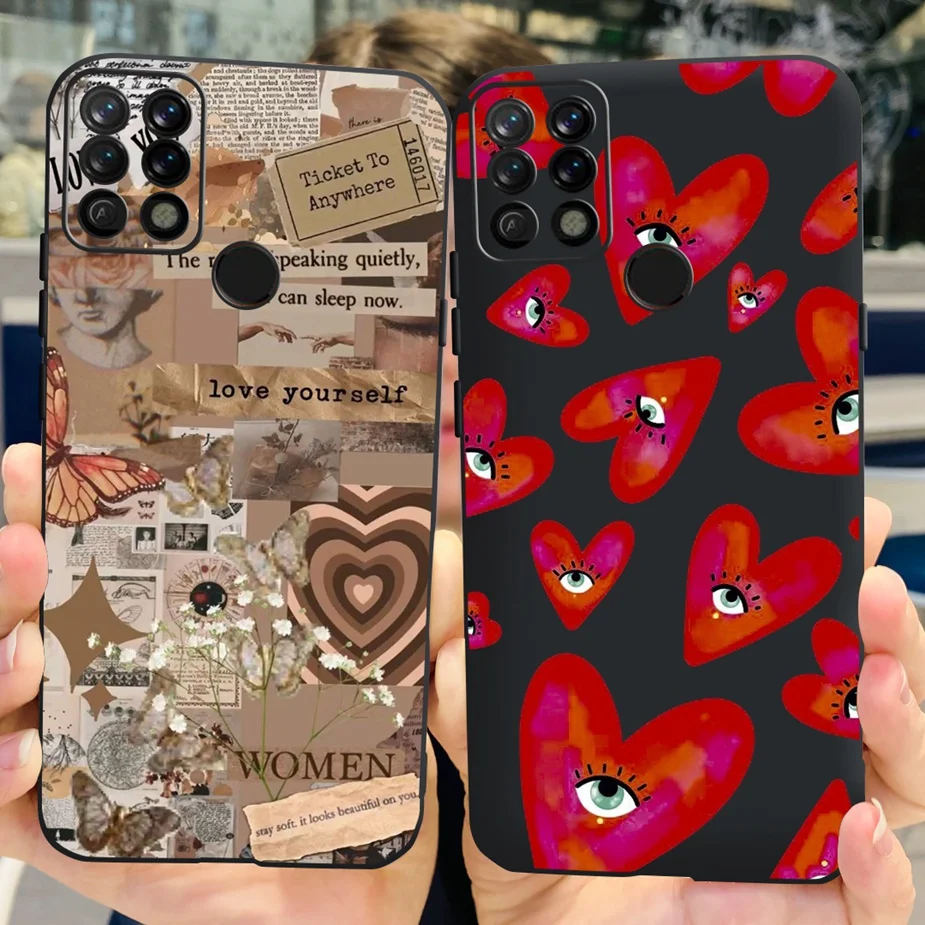 For Tecno Pova Case LD7 LD7j Colorful Painted Cover Matte Phone Case For Tecno Pova Soft Silicone Fundas 6.8\'\' Back Cover Bumper