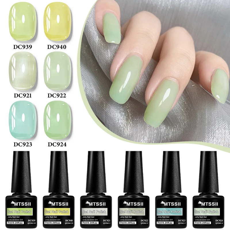 MTSSII 20/6 pièces Mambo gelée Gel vernis à ongles ensemble menthe herbe vert Transparent Nail Art Gel fournitures pour ongles ongles Gel vernis Kit