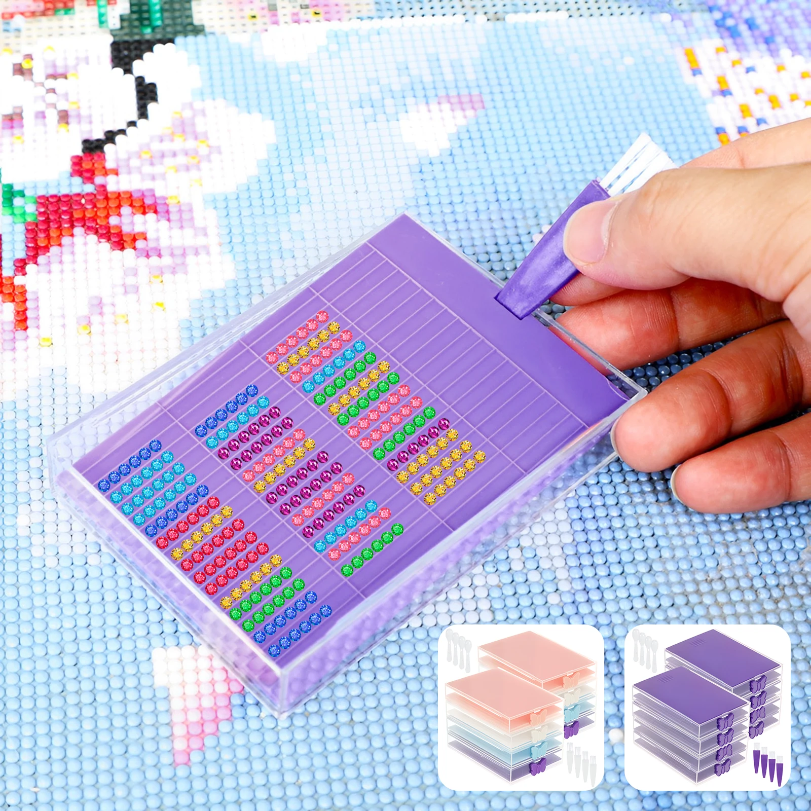 

Инструменты для алмазной живописи, набор аксессуаров, портативные лотки для художественной живописи, инструменты, прочные инструменты для рисования алмазами из АБС-пластика, простые в использовании