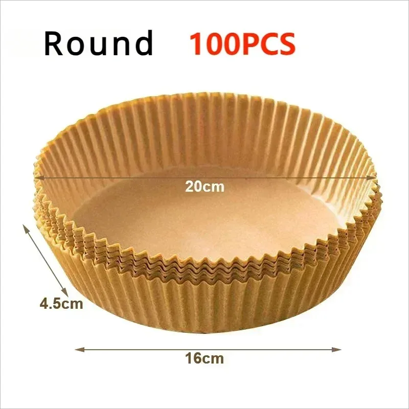 50/100/200 Stuks Air Friteuse Bakpapier Non-stick Airfryer Bakpapier Ronde Air-Fryer papier Liners Papier Keuken Accessoires