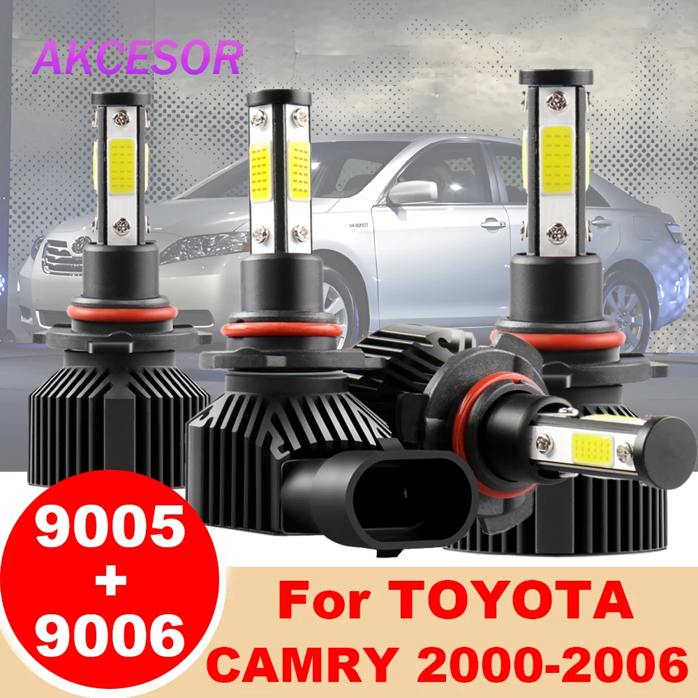 

9005 LED 9006 Car Headlight Bulbs 4 Sides Chips HB3 HB4 fit for TOYOTA CAMRY 2000-2006 High Low Beam 60W 6000LM Auto Lamp