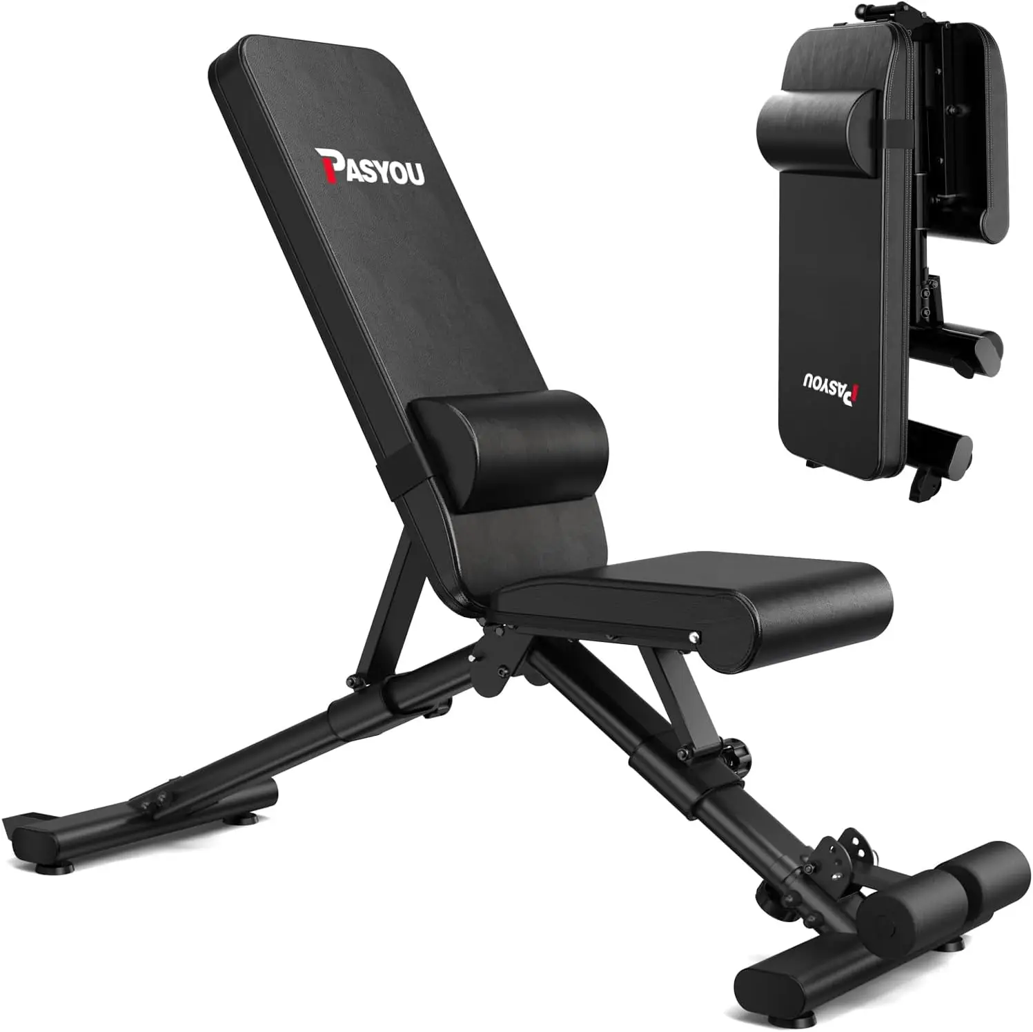 Adjustable Weight Bench, 660LB Foldable Workout Bench, Incline Flat Bench Press for Home Gym, No Assembly Required