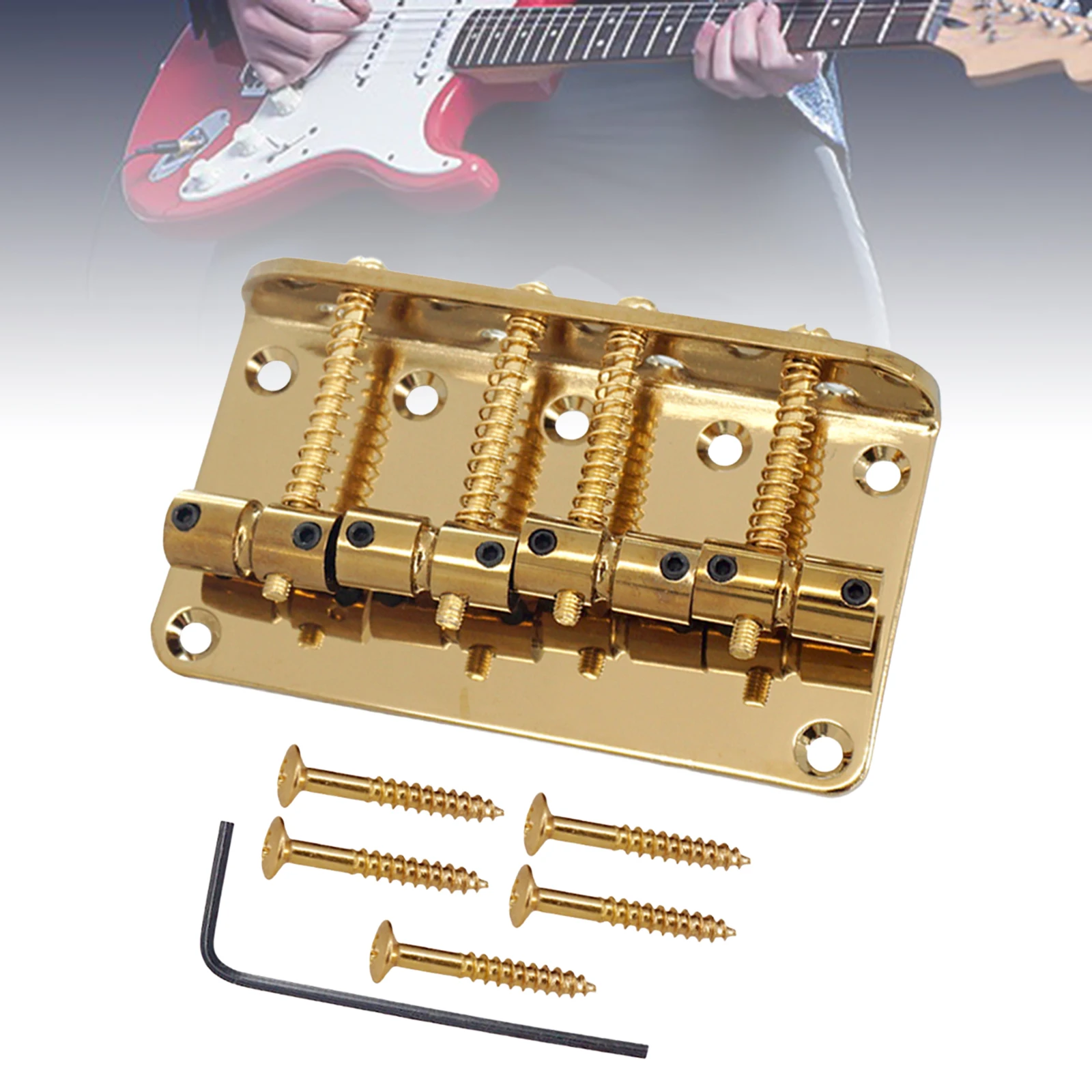 Adjustable 4 Strings Bass Bridge Tailpiece with Screws Electric Box Guitar Plate Instrument Accessories Bass Bridge for Guitar