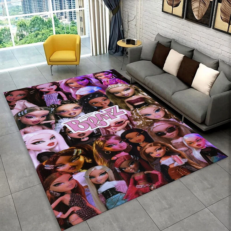 

Bratz Doll Kawaii Girl Cartoon Carpet Rug for Playroom Bedroom Living Room Sofa Home Decor,kid Game Area Rug Non-slip Floor Mat