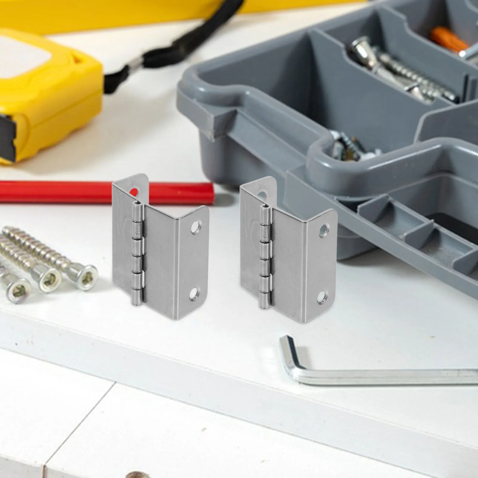 4pcs Hinges 4-hole Folding Cabinet Hinges for Doors Right Angle 180-degree Silent Wooden Boxes Furniture Hardware