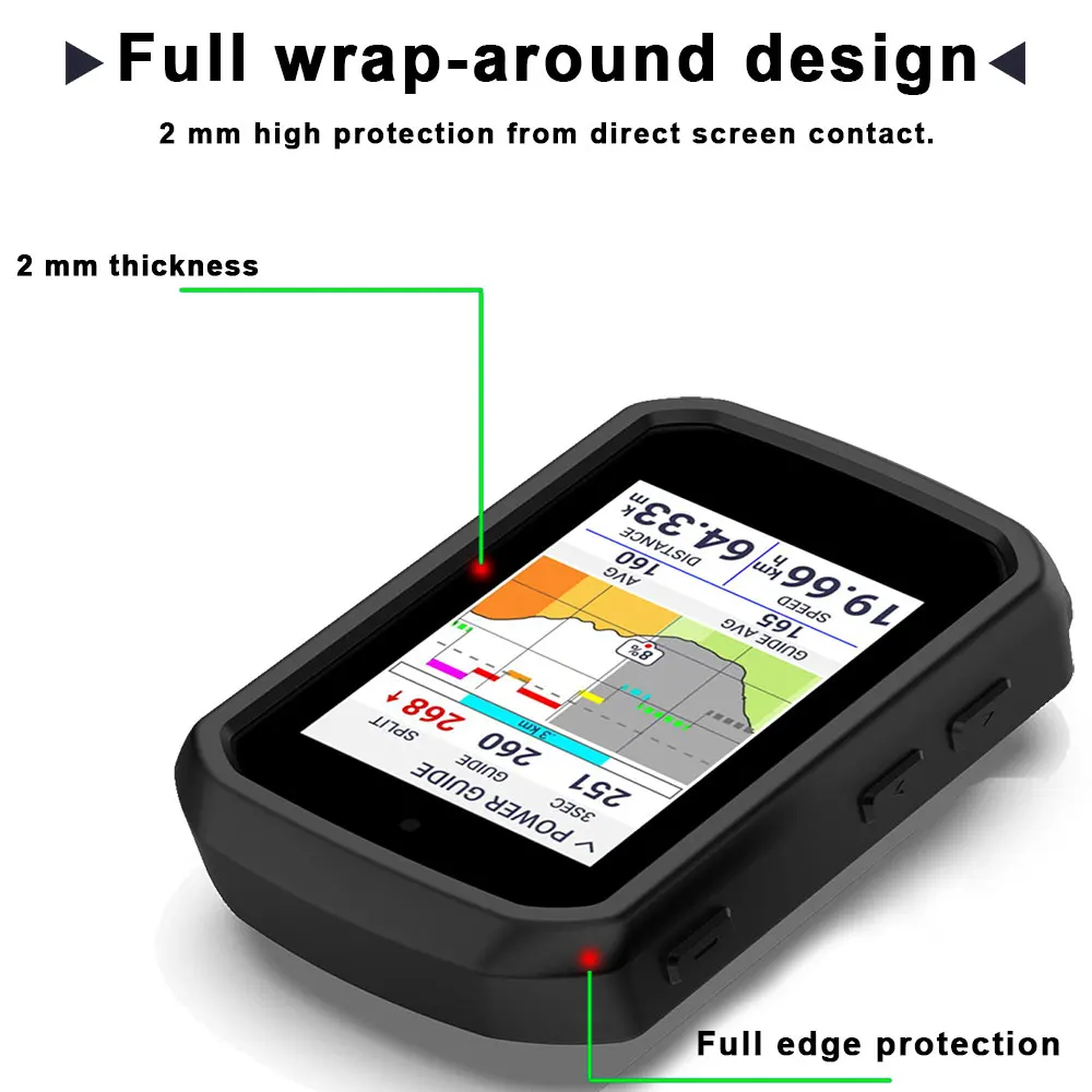 For Garmin Edge 850 550 Protective Case Cover + 2PCS Glass Films