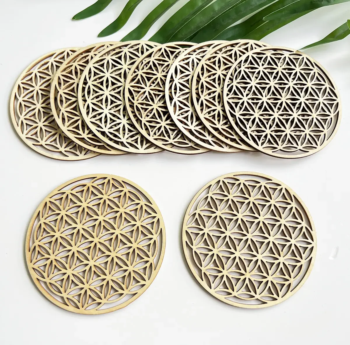 

Home Decor Flower of life Sacred Geometry Wall Art Yoga Meditation Reiki Charged Wood Plate Crystal Grid Board