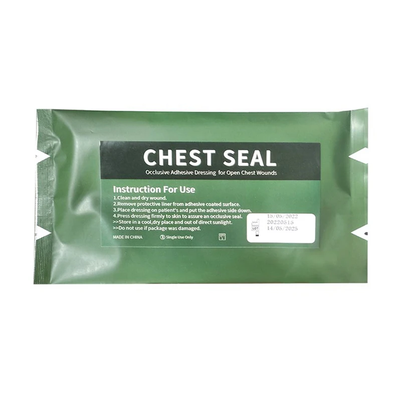 Medical Vent Chest Seal Occlusive Adhesive Dressing for Open Chest Wounds Survival Emergency Trauma Sticker First Aid Patch