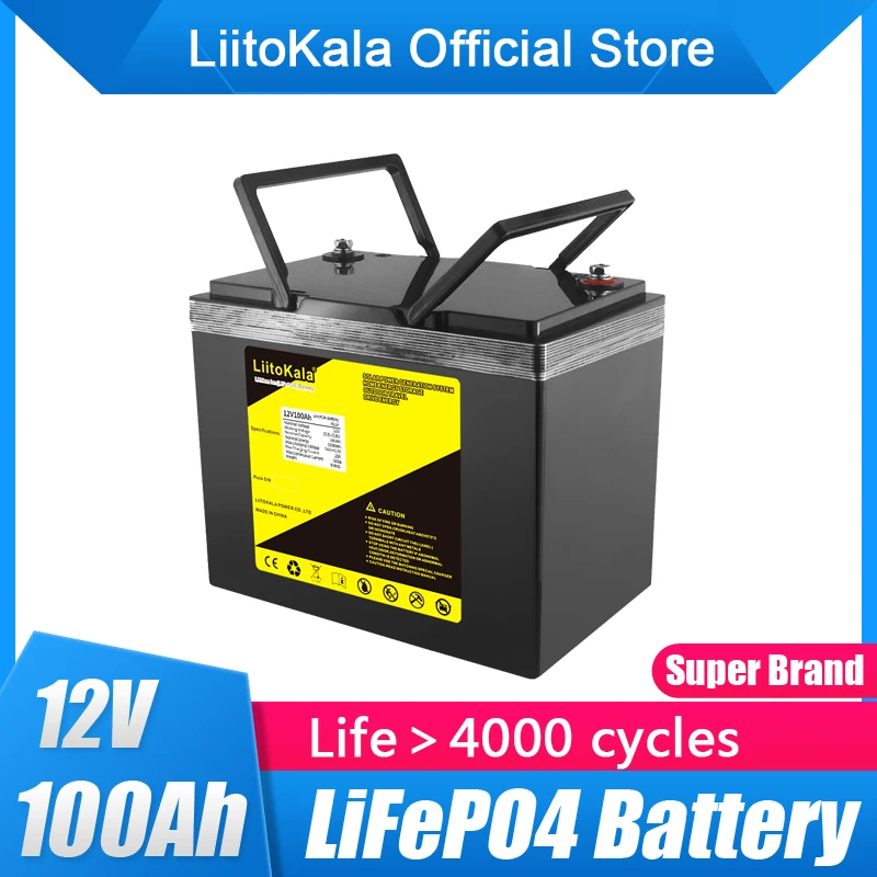 LiitoKala 12V LiFePO4 Battery 12.8V 50Ah 60Ah 100Ah 120Ah 150Ah 180Ah 200Ah For RV Campers Golf Cart Off-Road Off-grid